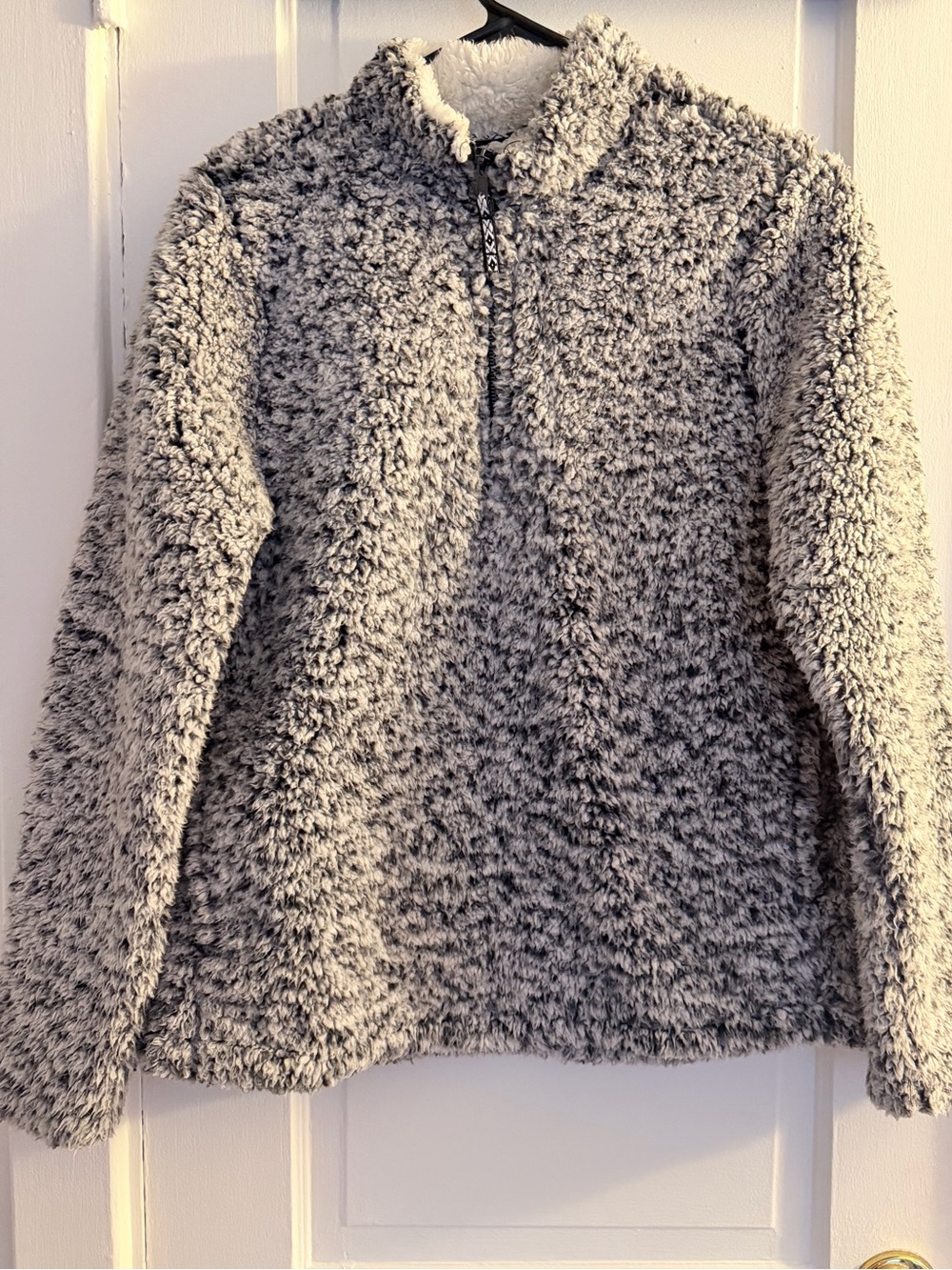 Time and Tru Gray Sherpa Fleece Quarter Zip Pullover Size Small 4–6